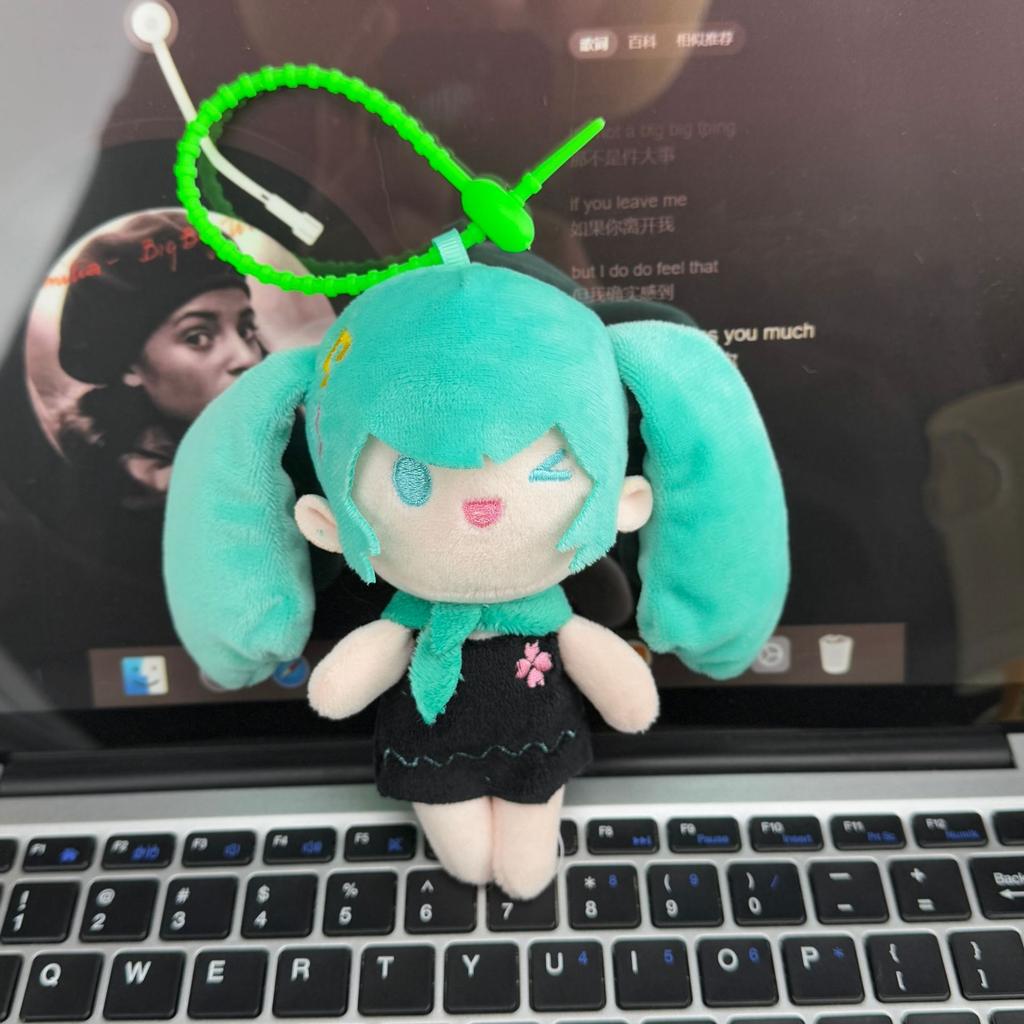 Cute Miku Hatsune Doll Plush Toy Keychain Pendant Cartoon Bag Charm Soft Stuffed Animal Figure Anime Character Accessories For