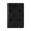 Classic Monogram Midnight Coated Canvas Double Fold Wallet Card Holder Men Wallets Black M26775
