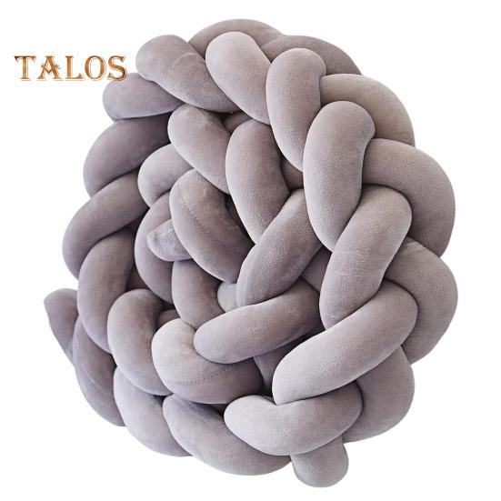 

Декоративная подушка, защищающая все стороны и углы кровати и дивана, мягкий полипропиленовый хлопок, наполнитель из трех нитей, плетеный аксессуар для детской кроватки серый