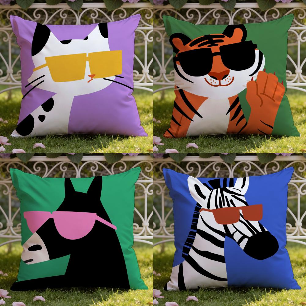 Cartoon Animal Cute Cushion Cover Home & Car Dual-Scene Pillow Cover: Reversible for Premium Comfort