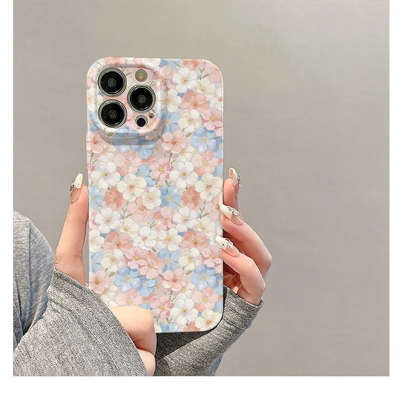 Gradual change of flowers for Apple 17promax cartoon cute iPhone16Pro lens all-inclusive 15 new 14