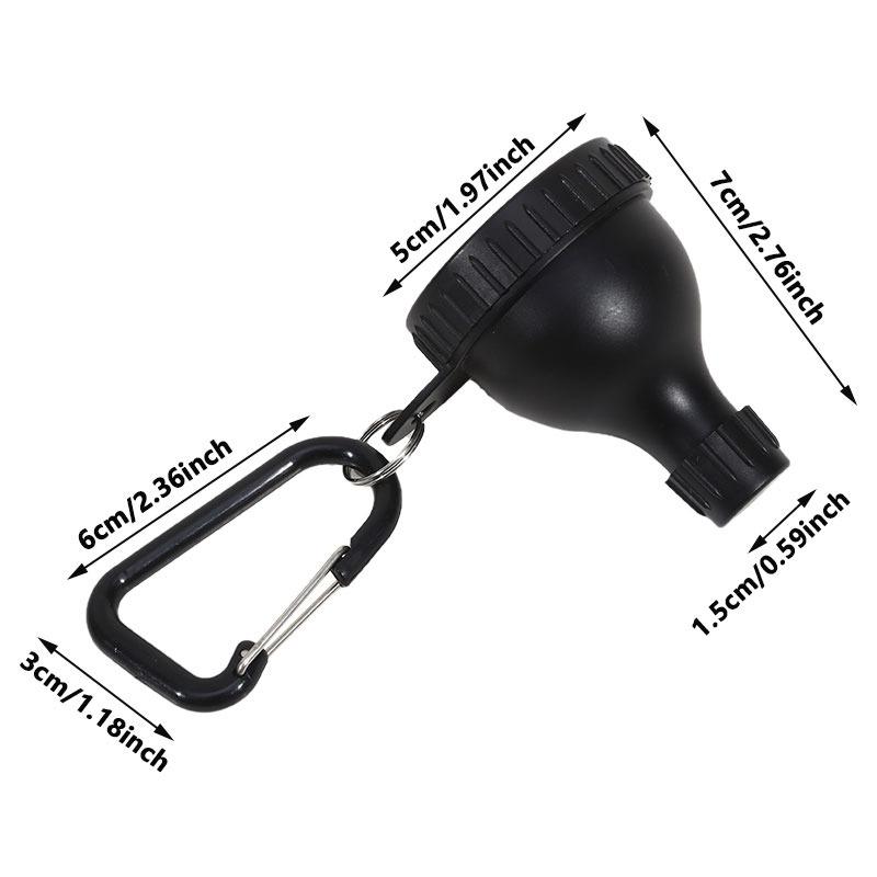 Protein Powder Funnel & Mini Bottle Set , 50ml Portable with Carabiner & Reinforced Cap for Fitness Traveling Workout