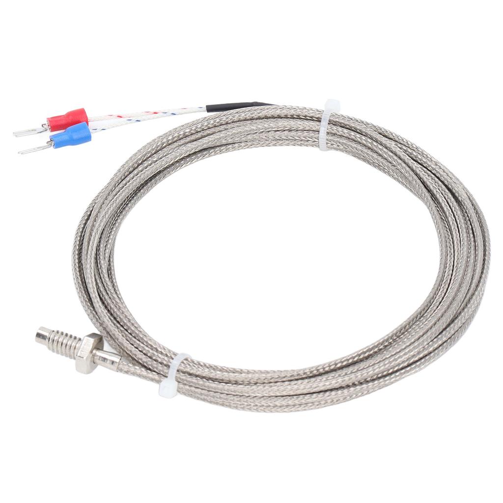 BERM K Type Screw Thermocouple Temperature Sensor Detector Gauge M6 Screw Thread 2 Wire Probe