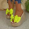 Women Sandals High-heeled Summer Bow Comfortable Elegant Platform Women 2025 New Designer Shoes Wedges Sandals Women
