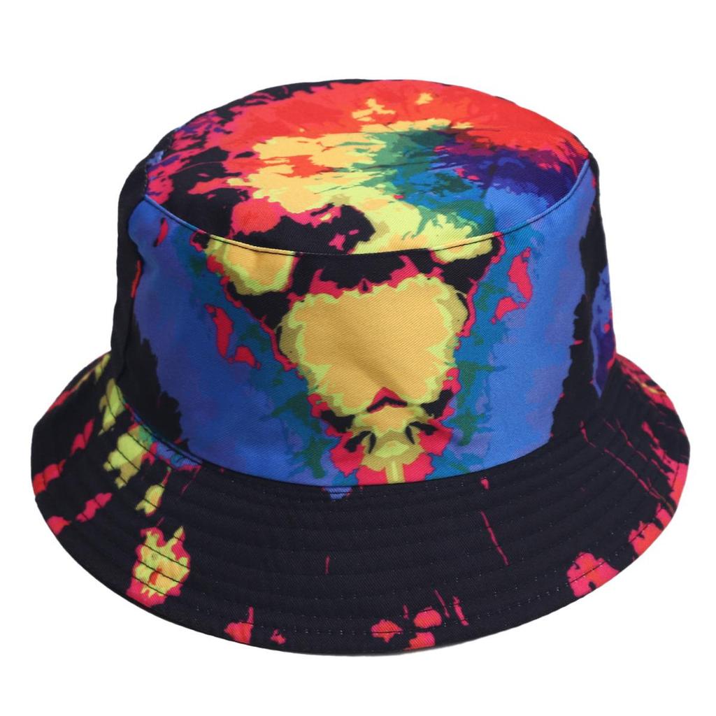 Europejsko-Amerykański Kapelusz Bucket Tie-Dye Chroniący Przed Słońcem: Dwustronny Design Graffiti dla Mężczyzn i Kobiet
