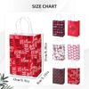 Valentine's Day Bags with Handle Heart Bags Wrap for Valentine's Day Wedding Birthday Paper Bag, A