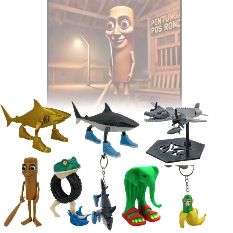 Action Tungtungtung Sahur Figure Cartoon Model Toy Decoration Doll Gift Children