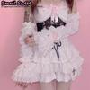 Y2K Girl Lolita jk Goth Women‘s sleeve cover Half finger yarn Tutu Gothic Lolita Arm Warmers Wrist Cuffs Lace Ruffled Gloves