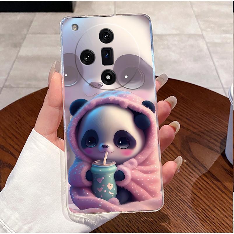 For OPPO Find X7 5G Popular Pattern Panda Shell For OPPO Find X7 Pro/Find X7 Ultra 5G Soft TPU Transparent Shockproof Cover