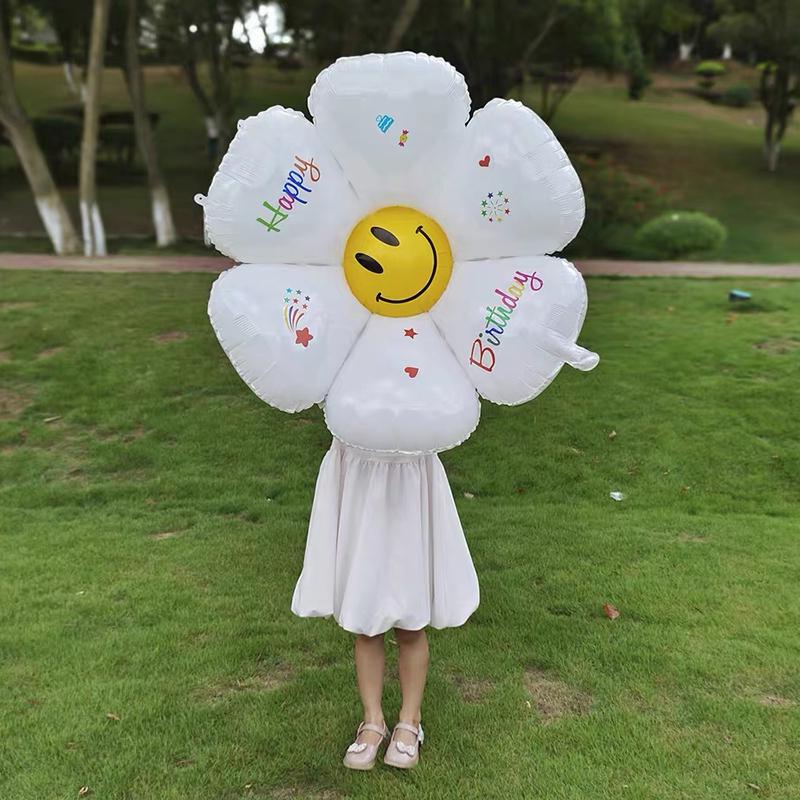 Large Smiley Face Birthday Cake Balloon for Outdoor Party Decorations