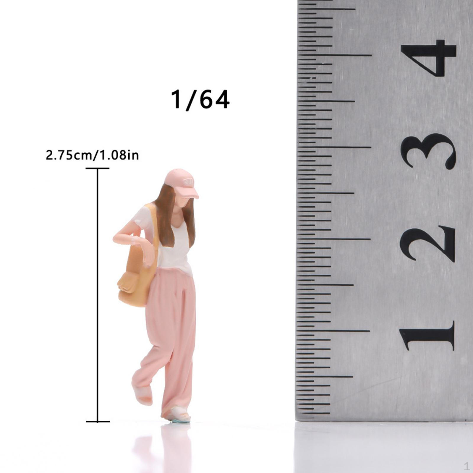 1:64 Scale Girl Figure Miniature People Model Photography Props Character DIY Layout Scenery Accs
