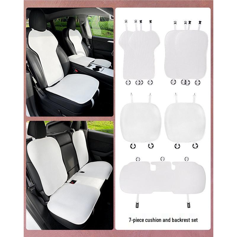 Tesla Model Y Refresh Seat Cushion Cover: Breathable, All-Season, Special Interior Modification.