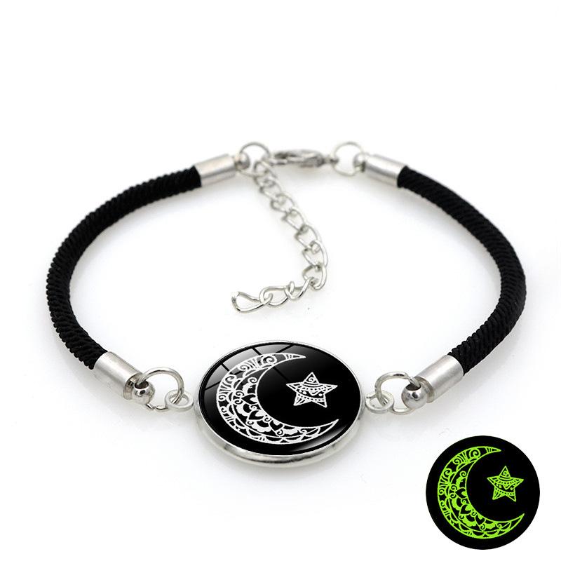 Sun Moon Lovers Glow In The Dark Braided Bracelet Couple Matching Bracelets For Students Valentine's Day Gift