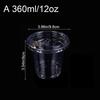 10 Pezzi 360/400/500ml Bicchieri di Plastica Trasparenti Monouso con Coperchio per Bere Direttamente Contenitore per Caffè Freddo Tè Bevande Fredde Frullati