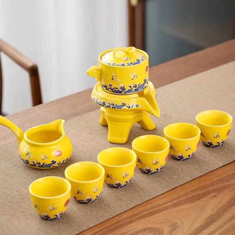 Juego de té Kungfu automático Hogar Simple Tetera Taza Cerámica