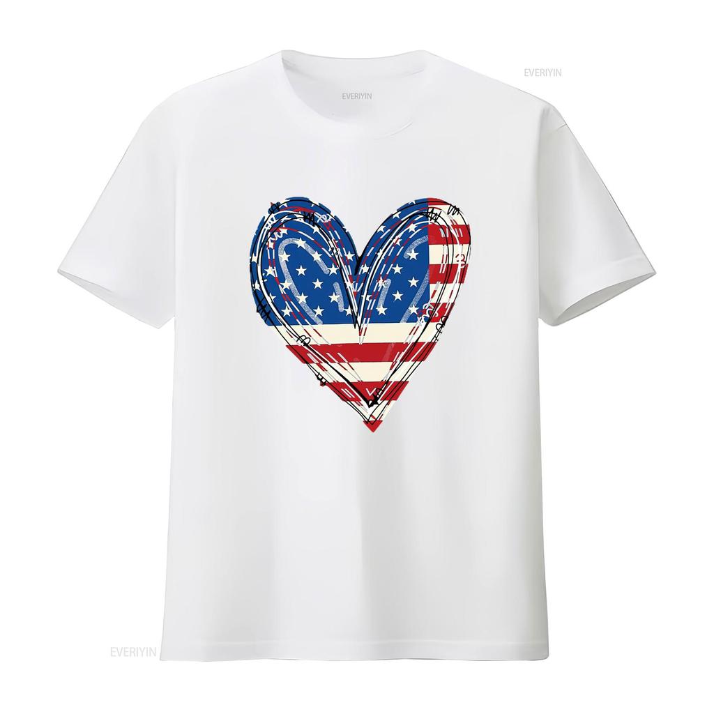 Womens USA T Shirt Girls American Flag 4th of July Kids Patriotic Tops vintage Washed designer clothes Top For Everyday Wear