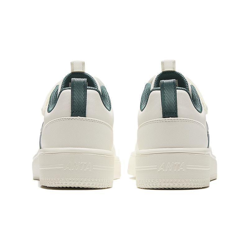 Anta Comfortable Versatile Casual Non-Slip Shock Absorbing Wear-Resistant Breathable Low-Top Kids Skate Shoes Kids Sneakers White Green A312348031-1