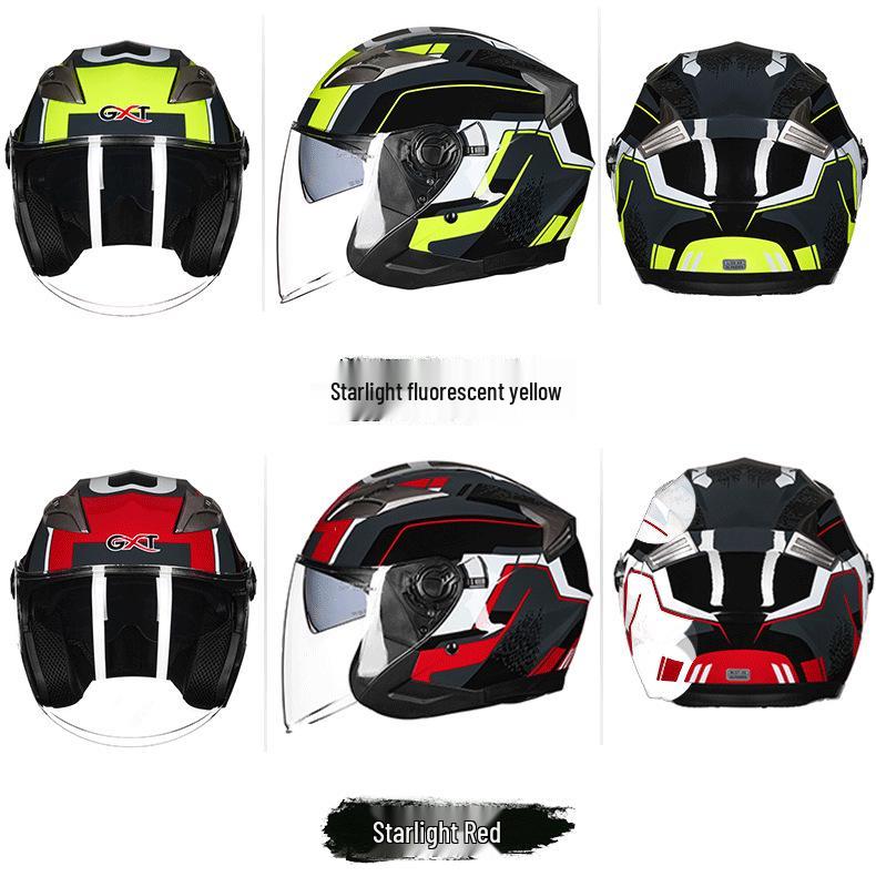 GXT708 Electric Scooter Helmet with Double Visor for Men & Women - All-Season Safety Half Helmet