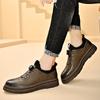 Fashion Men's Leather Shoes Rotating Button Casual Shoes Dress Shoes