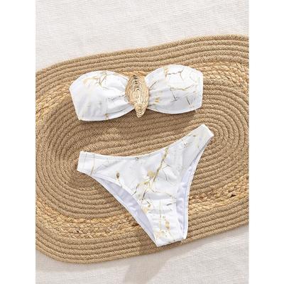 Bikini a fascia con conchiglie 2026 Costumi da bagno sexy da donna Costume da bagno femminile Set bikini perizoma Biquini brasiliano Costume da bagno Abbigliamento da spiaggia