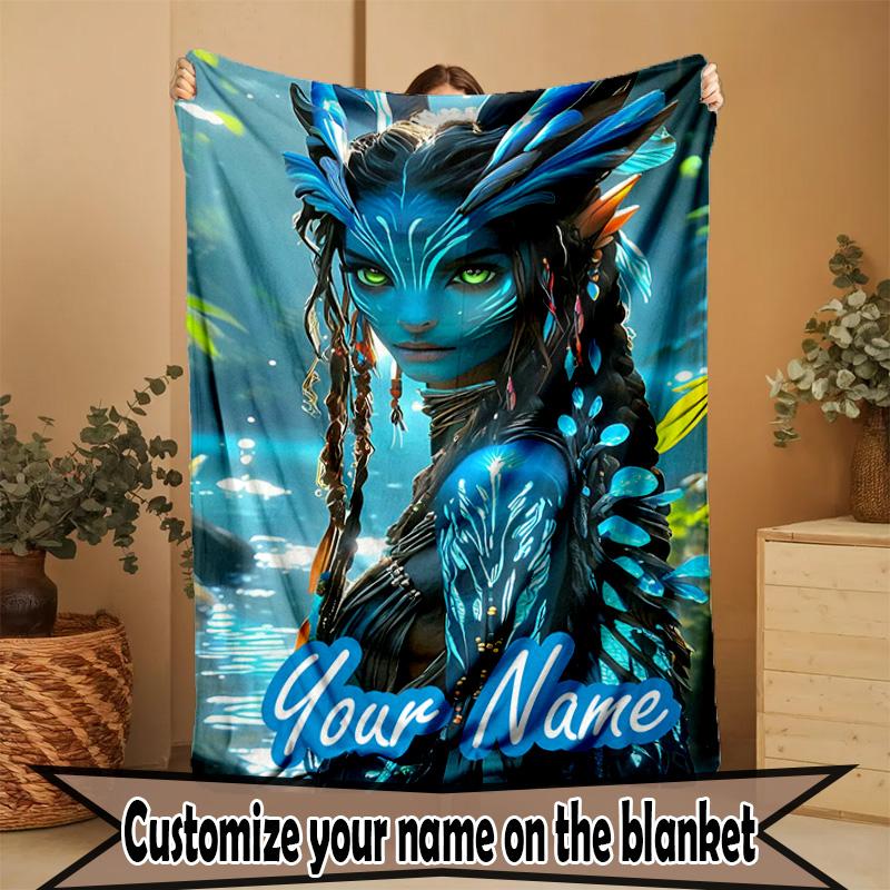 Coperta Stampata con Avatar Personalizzato e Nome Personalizzato, Decorazione per la Casa, Camera da Letto, Divano, Campeggio, Divanetto, Regali per Compleanno Natale