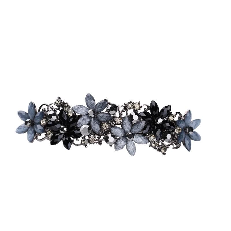 Retro Floral Spring Hair Clip - Elegant Horizontal Style for Women