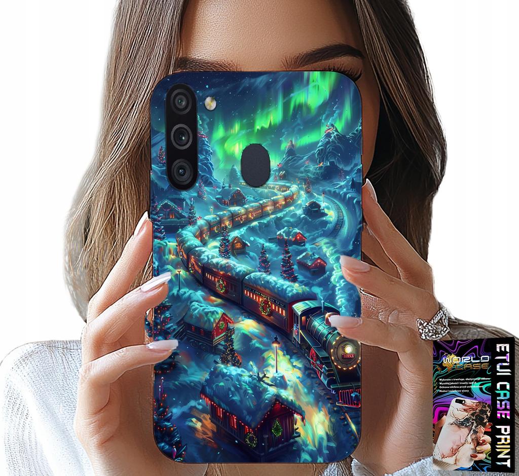 Etui Do Samsung Galaxy A21 - Pociąg, Ekspres Świąteczny Wzory + Szkło