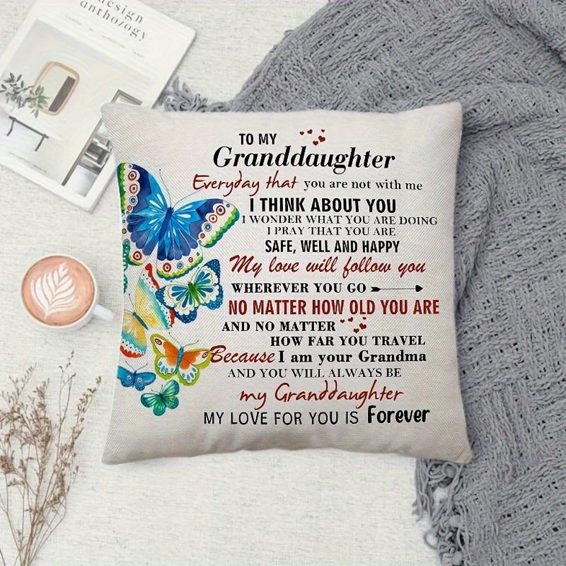 1Pc Grandma'S Love Pillowcase, Vibrant Butterfly Design Suitable For Living Room, Office, Car, Or Holiday Decoration,