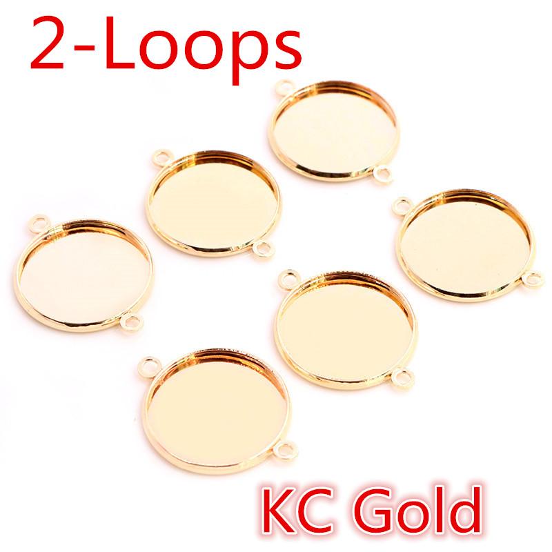 8-25mm Single/Double Loops Round Cabochon Base Tray Bezels Blank Setting Supplies For Jewelry Making Findings Bracelet Pendant
