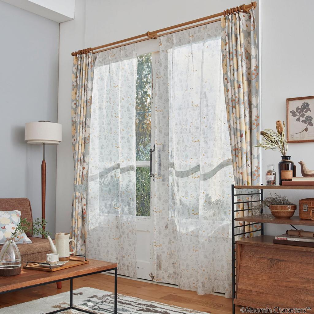 Suminoe MOOMIN Funtime Voile Curtain Sheer 1 piece 100 x 198cm GR 342-74308