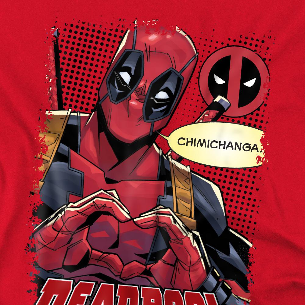 Deadpool Mens Chimichanga Heart T-Shirt