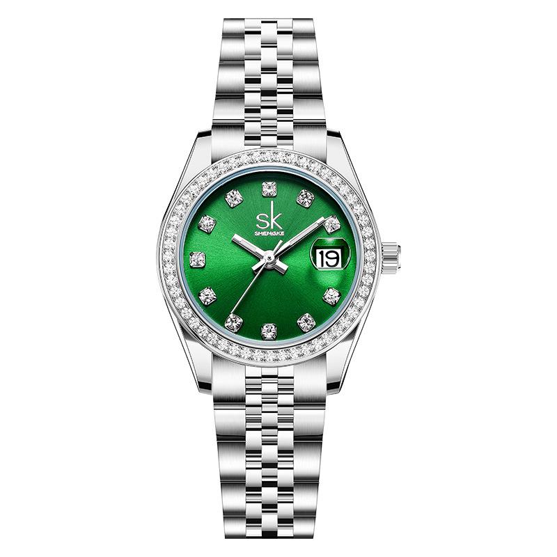 Elegant Women's Waterproof Zircon Quartz Watch - Luxury Style for Students