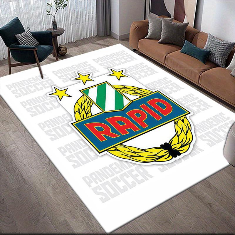 Rapid Vienna Flannel Printed Carpet, Home Sofa Decoration for Living Room & Bedroom, Non‑Slip Play Flannel Floor Mat for Game Room