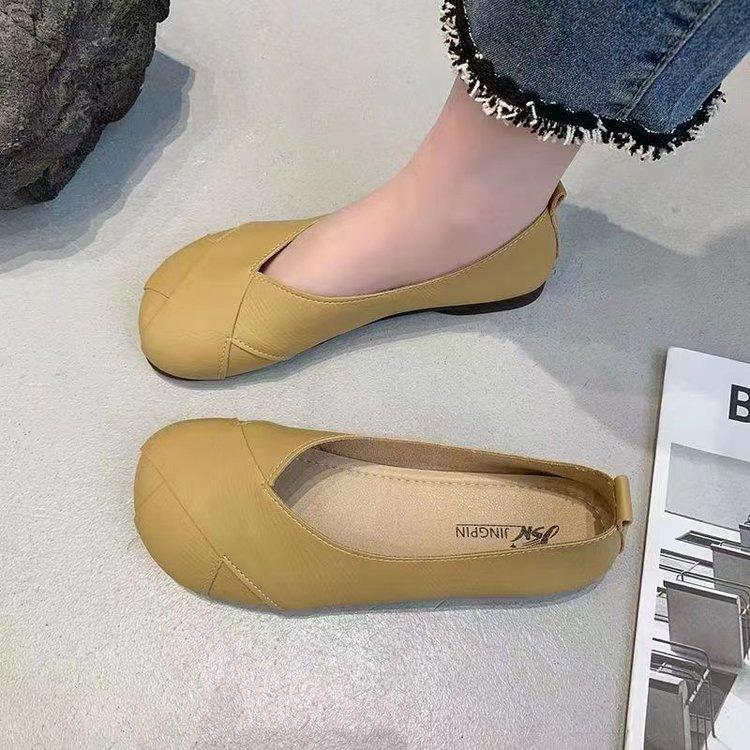 Flat-soled Soft-soled Doudou Shoes Autumn New Shallow Mouth Small Single Shoes Pregnant Women Shoes Single Shoes