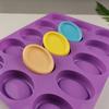 Ovala Silikonformar för Tvål 15 koppar Handgjorda Ljusformar Godis Pudding Chokladkaka Bakform