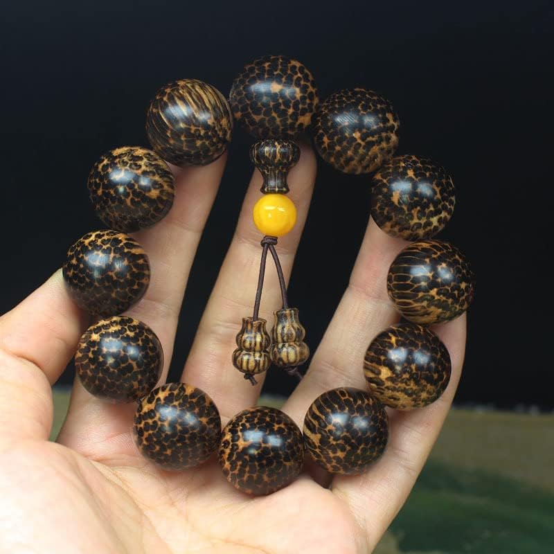 Dragon Scale Wood Bracelet20mm Fish Seed Pattern Gold Thread Bracelet Buddhist Bead Jewelry