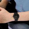 BUREI Men's Analog Watch Black Gold Waterproof Simple Business Milanese Mesh Strap