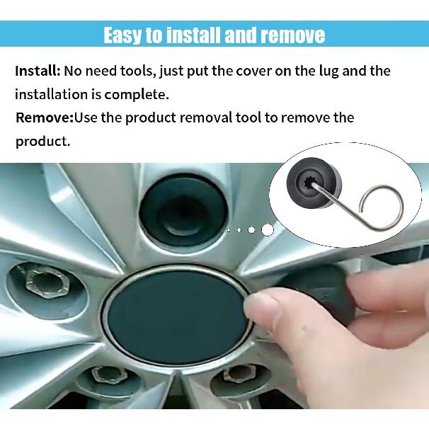 20PCS Car Wheel Lug Nut Covers Auto Tire Bolt Caps, 17Mm Wheel Nut Covers With Removal Tool, Wheel Bolt Cover Dismantle Replacement 1K0 601 173 For
