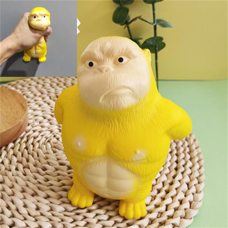 Stress Yellow Gorilla Relief Toy Rebound Toy Home Desktop Decoration Gift Kids