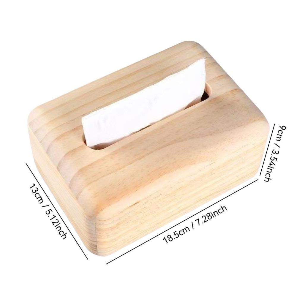 1Pc Durable Wooden Tissue Box Cover Simple Elegant Tissue Box Holder Large Capacity Napkin Dispenser for Hotel