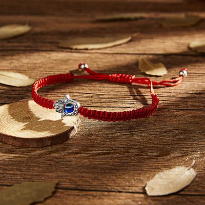 Hamsa Hand Adjustable Red String Bracelets Hand of Fatima Turkish Lucky Evil Eye Bracelet for Women Braided  Amulet Jewelry Gift