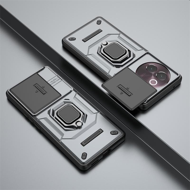 For Vivo V40 Lite 5G Case Slide Windows Cover Vivo V40 Lite Fundas Coque Battle Stand Shockproof Phone Back Case Vivo V40 Lite