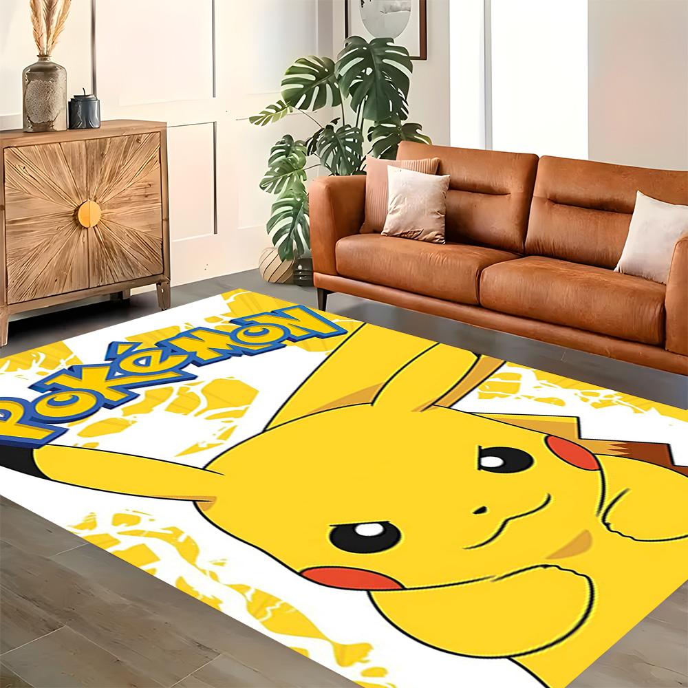 Pikachu Adventure Begins rug for living rooms, bedrooms, home décor, and as gifts.