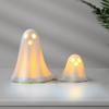 2Pcs LED Lighted Ceramics Specters Ghostly Figurine Sculpture Creative Table Centerpieces Glowing Lamp Halloween Decors