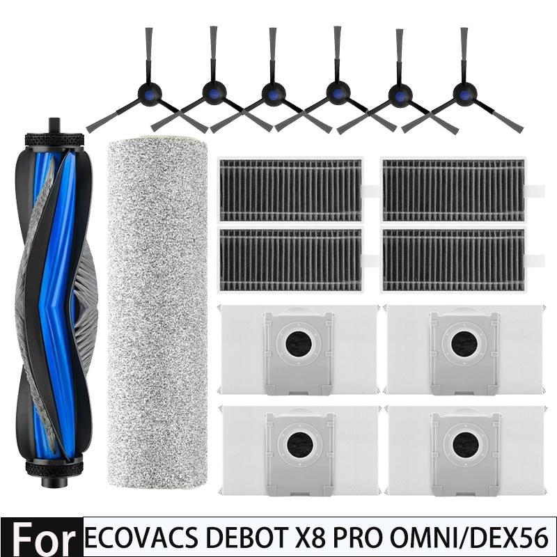 Compatible for Ecovacs X8 Pro Omni Accessories Main Side Brush Hepa Filter Rag Dust Bag Replacement Parts