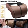 Adjustable PU Leather Car Neck Rest Pillow 410g Adjustable Headrest Pad Seat Cushion Leather car pillow