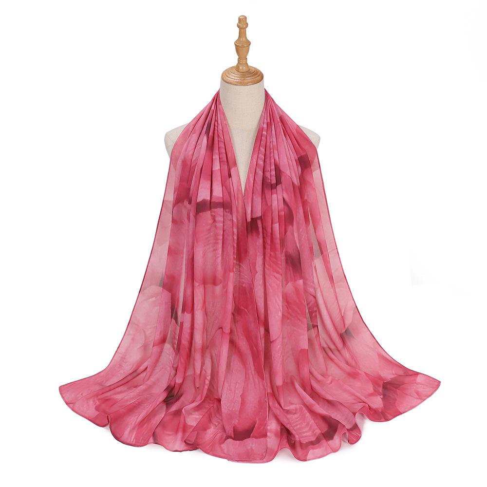 New Designs Printed Hijab Chiffon Scarfs For Women Scarves Muslim Fashion Turbans Malaysian Muslim Hijabs Wraps Ramadan Turban