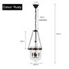 American Country Black/Rust Color Clear Glass Foyer Pendant Light Retro Dining Room Decoration Light D250MM/350MM