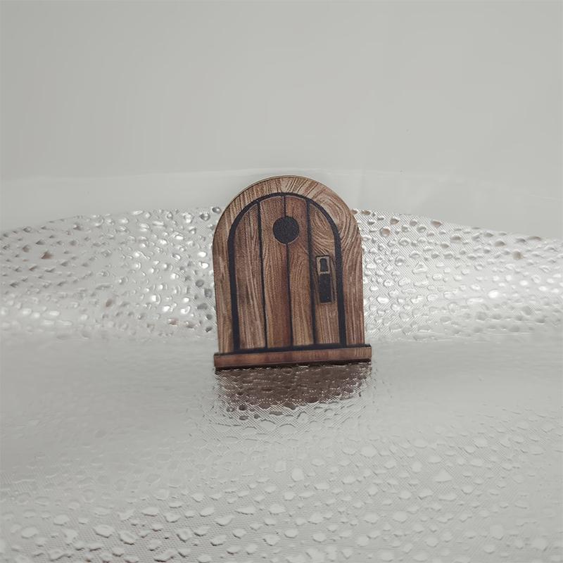 1/3/5Pcs Vintage Wooden Fantasy Mouse Door Decoration With Adhesive Tape Whimsical Living Room Ornament Cute Home Decor