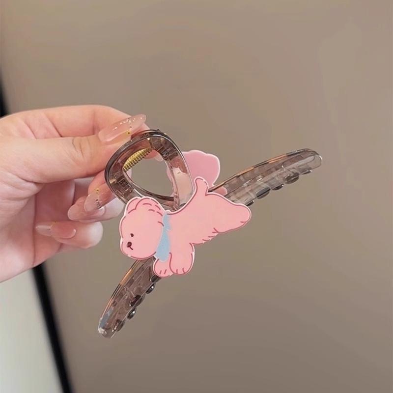 Oversized Puppy Hair Clip For Women Fashionable Hair Claw With Strong Plastic Metal Construction Color Variety
